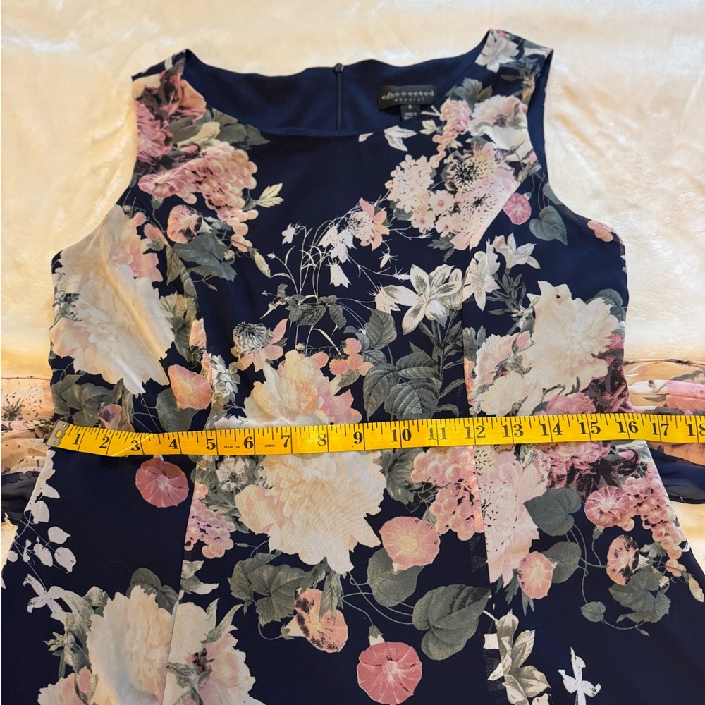 Connected Apparel Navy Floral Midi Dress - Picture 6 of 8